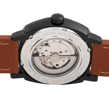 Load image into Gallery viewer, Reign Napoleon Automatic Semi-Skeleton Leather-Band Watch - Black/Brown - REIRN5805
