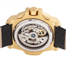 Load image into Gallery viewer, Reign Commodus Automatic Skeleton Leather-Band Watch - Gold/Black - REIRN4004
