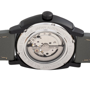 Reign Napoleon Automatic Semi-Skeleton Leather-Band Watch - Black/Grey - REIRN5804