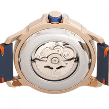 Load image into Gallery viewer, Reign Monarch Automatic Domed Leather-Band Watch - Rose Gold/Blue - REIRN5203
