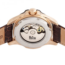 Load image into Gallery viewer, Reign Henley Automatic Semi-Skeleton Leather-Band Watch - Rose Gold/Brown - REIRN4506