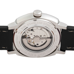 Reign Napoleon Automatic Semi-Skeleton Leather-Band Watch - Silver/Black - REIRN5801