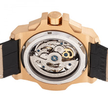 Load image into Gallery viewer, Reign Commodus Automatic Skeleton Leather-Band Watch - Rose Gold/Black - REIRN4005
