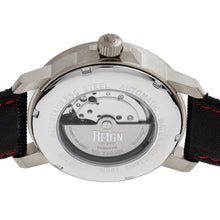 Load image into Gallery viewer, Reign Helios Automatic Leather-Band Watch w/Day/Date - Silver/Black - REIRN5705