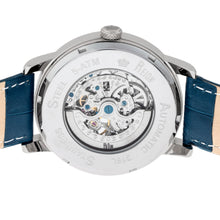 Load image into Gallery viewer, Reign Belfour Automatic Skeleton Leather-Band Watch - Silver/Blue - REIRN3603