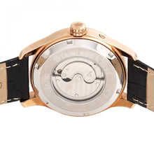 Load image into Gallery viewer, Reign Bhutan Leather-Band Automatic Watch - Rose Gold/Black - REIRN1606