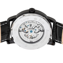 Load image into Gallery viewer, Reign Belfour Automatic Skeleton Leather-Band Watch - Black - REIRN3606