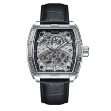 Load image into Gallery viewer, Reign Olympia Automatic Semi-Skeleton Leather-Band Watch - Silver - REIRN5601
