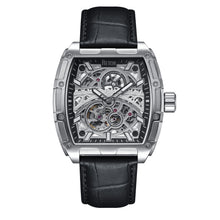 Load image into Gallery viewer, Reign Olympia Automatic Semi-Skeleton Leather-Band Watch - Silver - REIRN5601