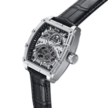 Load image into Gallery viewer, Reign Olympia Automatic Semi-Skeleton Leather-Band Watch - Silver - REIRN5601