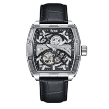 Load image into Gallery viewer, Reign Olympia Automatic Semi-Skeleton Leather-Band Watch - Silver/Black - REIRN5602