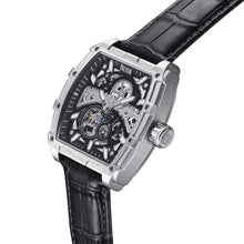 Load image into Gallery viewer, Reign Olympia Automatic Semi-Skeleton Leather-Band Watch - Silver/Black - REIRN5602
