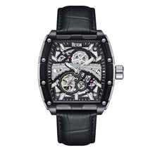 Load image into Gallery viewer, Reign Olympia Automatic Semi-Skeleton Leather-Band Watch - Black - REIRN5604