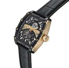 Load image into Gallery viewer, Reign Olympia Automatic Semi-Skeleton Leather-Band Watch - Black/Gold - REIRN5605