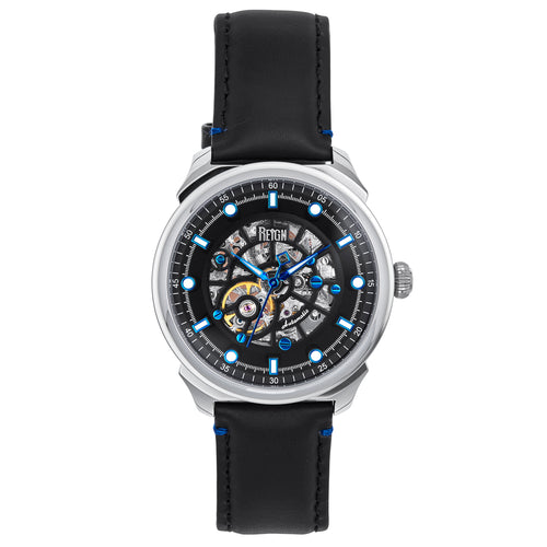 Reign Weston Automatic Skeletonized Leather-Band Watch - REIRN6801