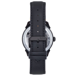 Reign Weston Automatic Skeletonized Leather-Band Watch- Black/Black - REIRN6805