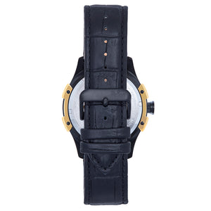 Reign Solstice Automatic Skeletonized Leather-Band Watch - Black / Gold - REIRN6902