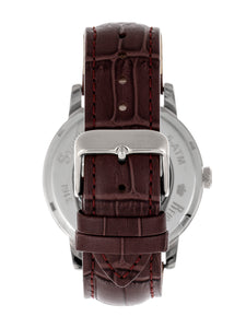Reign Belfour Automatic Skeleton Leather-Band Watch - Silver/Brown - REIRN3602