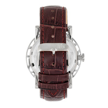 Load image into Gallery viewer, Reign Stavros Automatic Skeleton Leather-Band Watch - Silver/Dark Brown - REIRN3701
