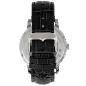 Reign Belfour Automatic Skeleton Leather-Band Watch - Silver/Black - REIRN3607