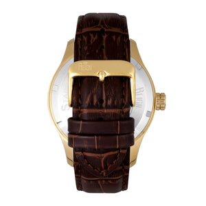 Reign Bhutan Leather-Band Automatic Watch - Gold/Silver - REIRN1605
