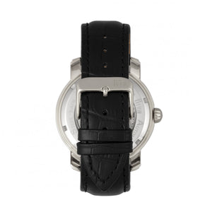 Reign Kahn Automatic Skeleton Leather-Band Watch - Silver/Black - REIRN4304
