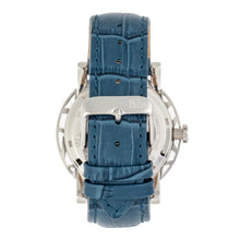 Load image into Gallery viewer, Reign Stavros Automatic Skeleton Leather-Band Watch - Silver/Navy - REIRN3702
