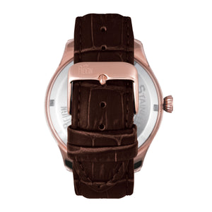 Reign Gustaf Automatic Leather-Band Watch - Brown/Black - REIRN1506