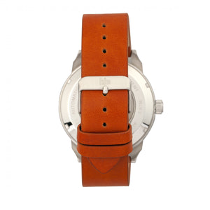 Reign Lafleur Automatic Leather-Band Watch w/Date - Silver/Orange - REIRN5402