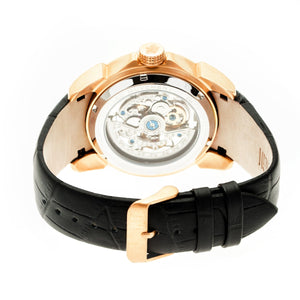Reign Optimus Automatic Skeleton Leather-Band Watch - Rose Gold/Black - REIRN3806