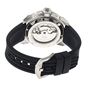 Reign Rothschild Automatic Semi-Skeleton Watch w/Day/Date - Silver/Black - REIRN1302