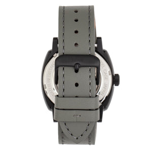 Reign Napoleon Automatic Semi-Skeleton Leather-Band Watch - Black/Grey - REIRN5804