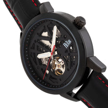Load image into Gallery viewer, Reign Rudolf Automatic Skeleton Leather-Band Watch - Black/Red - REIRN5904
