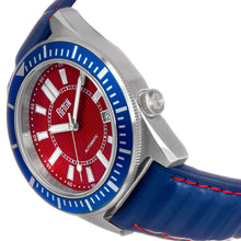 Load image into Gallery viewer, Reign Francis Leather-Band Watch w/Date - Blue/Red - REIRN6306
