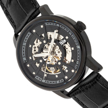 Load image into Gallery viewer, Reign Belfour Automatic Skeleton Leather-Band Watch - Black - REIRN3606
