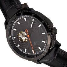 Load image into Gallery viewer, Reign Bauer Automatic Semi-Skeleton Leather-Band Watch - Black - REIRN6007
