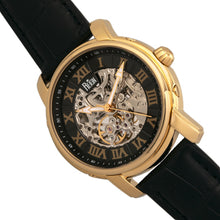 Load image into Gallery viewer, Reign Kahn Automatic Skeleton Leather-Band Watch - Gold/Black - REIRN4305
