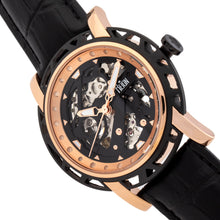 Load image into Gallery viewer, Reign Stavros Automatic Skeleton Leather-Band Watch - Rose Gold/Black - REIRN3706
