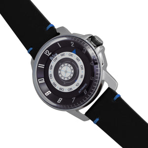 Reign Monarch Automatic Domed Leather-Band Watch - Silver/Black - REIRN5201