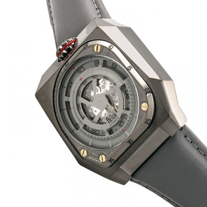 Reign Asher Automatic Sapphire Crystal Leather-Band Watch - Gunmetal/Grey - REIRN5103