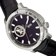 Load image into Gallery viewer, Reign Bauer Automatic Semi-Skeleton Leather-Band Watch - Silver/Black - REIRN6002
