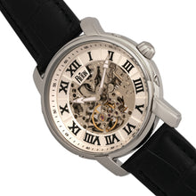 Load image into Gallery viewer, Reign Kahn Automatic Skeleton Leather-Band Watch - Silver - REIRN4303

