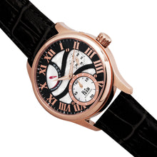 Load image into Gallery viewer, Reign Bhutan Leather-Band Automatic Watch - Rose Gold/Black - REIRN1606
