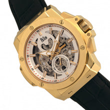 Load image into Gallery viewer, Reign Commodus Automatic Skeleton Leather-Band Watch - Gold/Silver - REIRN4003
