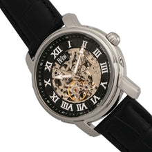 Load image into Gallery viewer, Reign Kahn Automatic Skeleton Leather-Band Watch - Silver/Black - REIRN4304
