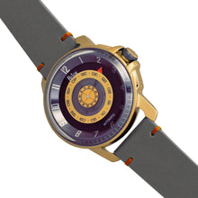 Load image into Gallery viewer, Reign Monarch Automatic Domed Leather-Band Watch - Gold/Grey - REIRN5202
