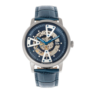 Reign Belfour Automatic Skeleton Leather-Band Watch