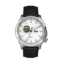 Load image into Gallery viewer, Reign Bauer Automatic Semi-Skeleton Leather-Band Watch - Silver/White - REIRN6001
