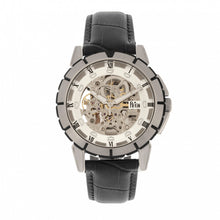 Load image into Gallery viewer, Reign Philippe Automatic Skeleton Leather-Band Watch - Black/White - REIRN4603
