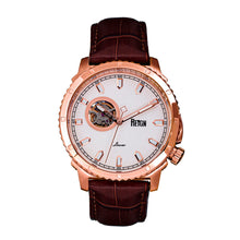 Load image into Gallery viewer, Reign Bauer Automatic Semi-Skeleton Leather-Band Watch - Rose Gold/White - REIRN6005
